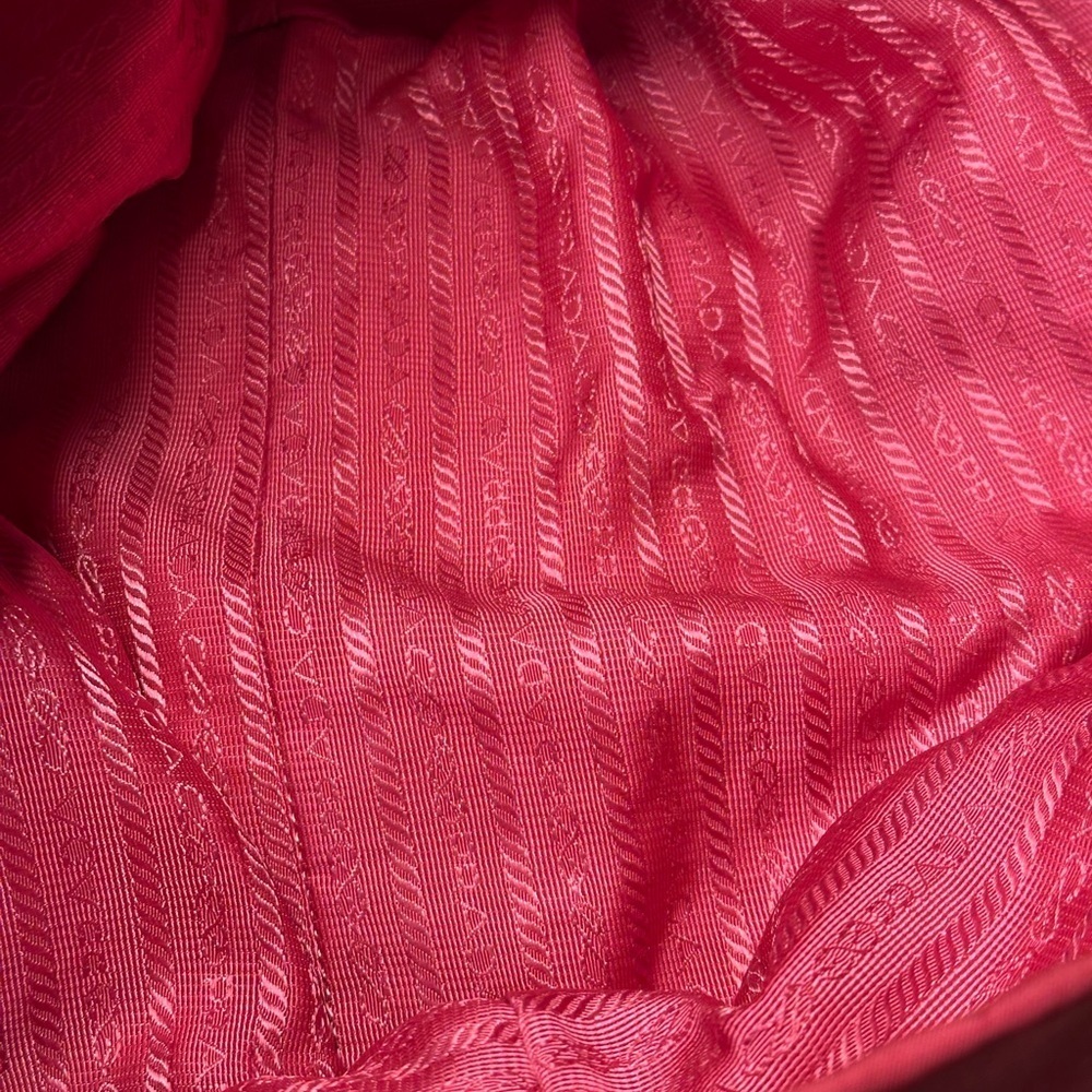Prada Fiocco Bow Tessuto/Nylon Tote Bag Red - Picture 8 of 14
